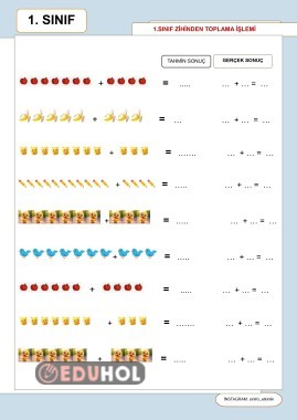 1. SINIF MATEMATİK ZİHİNDEN TOPLAMA İŞLEMİ 1