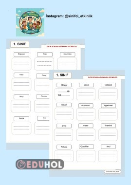 1. Sınıf satır sonuna sığmayan kelimeler( destek için takip edebilirsiniz :)