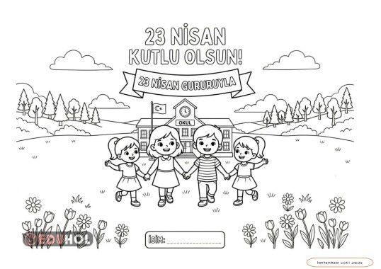 23 Nisan boyama kağıdı (destek için takip edebilirsiniz:)