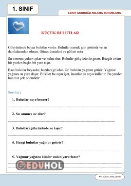 BİRİNCİ SINIF OKUDUĞUNU ANLAMA YORUMLAMA