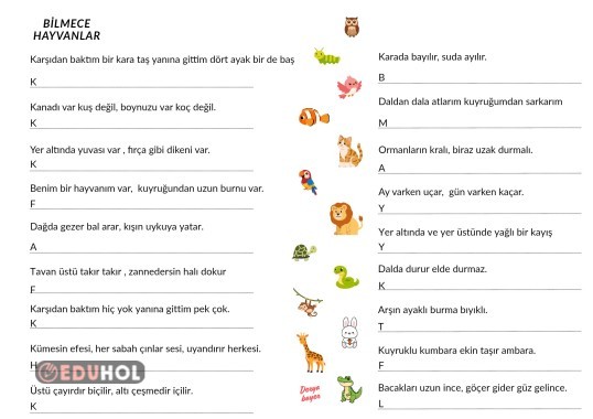 Bilmece hayvanlar