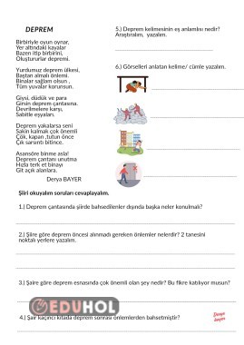 Okuduğunu anlama ( deprem şiir) )