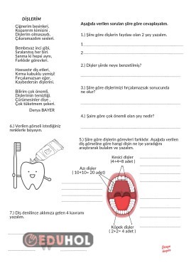 Okuduğunu anlama ( Dişlerim şiiri)