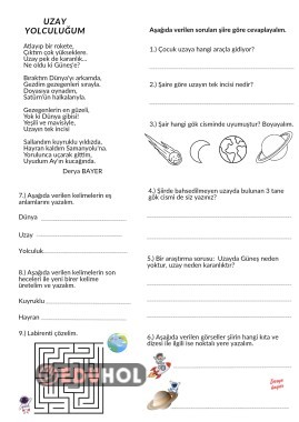 Okuduğunu anlama şiir ( UZAY YOLCULUĞUM )