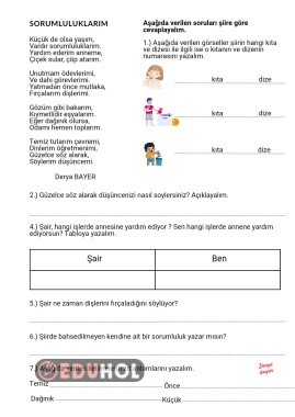 Okuduğunu anlama sorumluluklarım başlıklı şiir