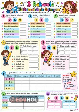 Verilen 3 rakam ile 2 basamaklı sayı oluşturma