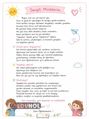 1. sınıf sonu öğrenci mektubu
