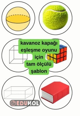 2. Sınıf Geometrik cisimler eşleşme oyunu-kavanoz kapağı için tam ölçü
