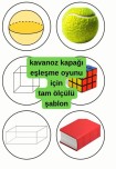 2. Sınıf Geometrik cisimler eşleşme oyunu-kavanoz kapağı için tam ölçü