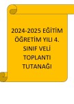 4. Sınıf Veli Toplantısı Tutanağı