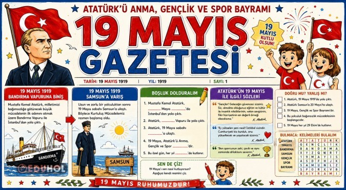 19 MAYIS GAZETESİ RENKLİ VE RENKSİZ- YAZILI