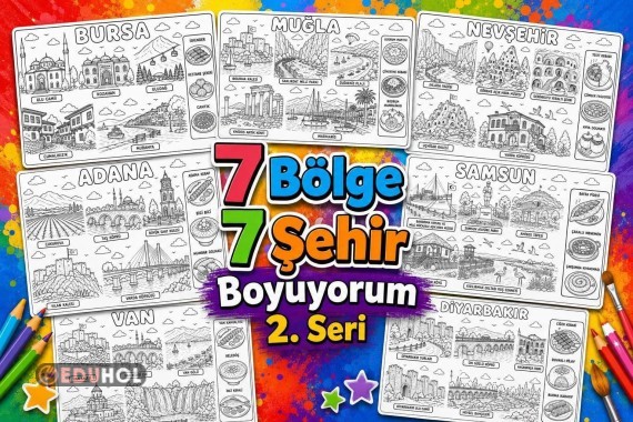 7 BÖLGE 7 ŞEHİR BOYAMA 2. SERİ