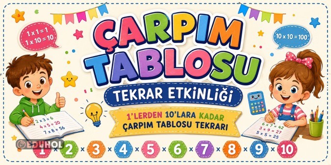 ÇARPIM TABLOSU TEKRAR ETKİNLİKLERİ 10 SAYFA