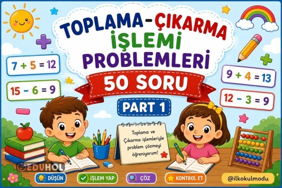 TOPLAMA ÇIKARMA PROBLEMLERİ 50 SORU