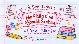 HARF BİLGİSİ VE ALFABETİK SIRALAMA DEFTER NOTLARI