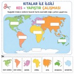 3. Sınıf Kıtalar Kes Yapıştır Çalışma Etkinliği