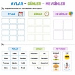 3. Sınıf Mevsimler Aylar Günler Çalışma Etkinliği