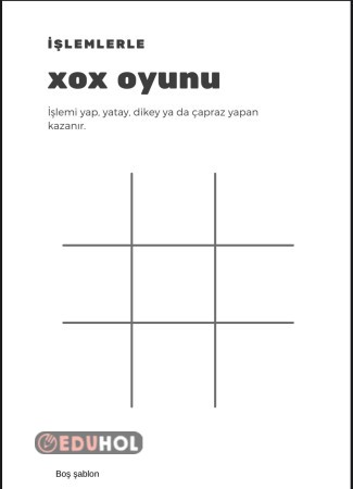 İşlemlerle xox oyunu