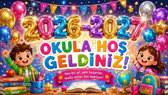 Okula Hoş Geldiniz Dijital Pano Posteri