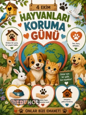 4 EKİM HAYVANLARI KORUMA GÜNÜ PANOSU