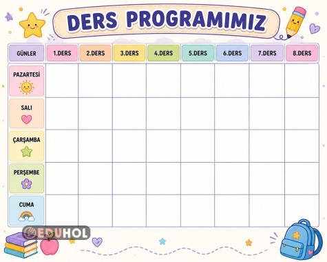 DERS PROGRAMI ÇİZELGESİ (3 SAYFA PDF)