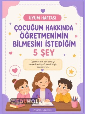 ÖĞRETMENE BİLGİ FORMU UYUM HAFTASI
