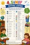 4.SINIF İHTİYAÇ LİSTESİ