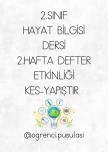 HAYAT BİLGİSİ 2.HAFTA DEFTER ÇALIŞMASI