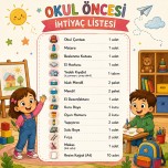 OKUL ÖNCESİ İHTİYAÇ LİSTESİ