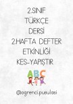TÜRKÇE 2.HAFTA DEFTER ÇALIŞMASI