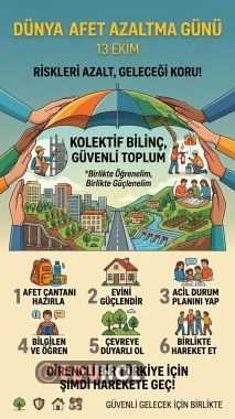 13 Ekim Dünya Afet Azaltma Günü Posteri