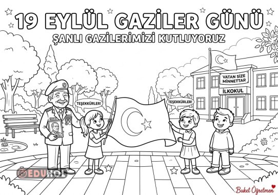 19 Eylül Gaziler Günü Boyama Sayfası