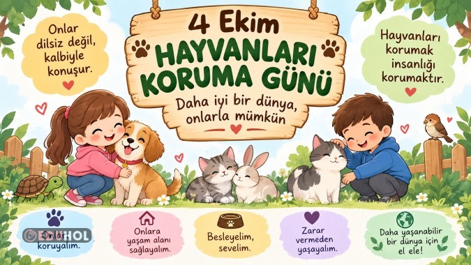 4 Ekim Hayvanları Koruma Günü Dijital Pano
