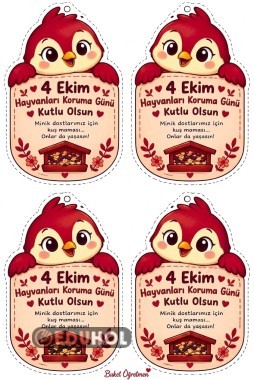 4 Ekim Hayvanları Koruma Günü Hediyelik Mama Kartı
