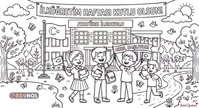 İlköğretim Haftası Boyama Sayfası