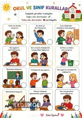 Okul ve Sınıf Kuralları – Doğru/Yanlış Etkinliği