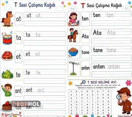 T Sesi Çalışma Kağıdı