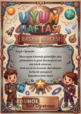 Uyum Haftası Başarı Belgesi