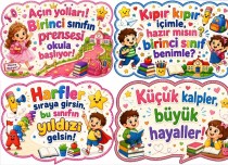 1. Sınıf Okulda İlk Gün El Pankartları