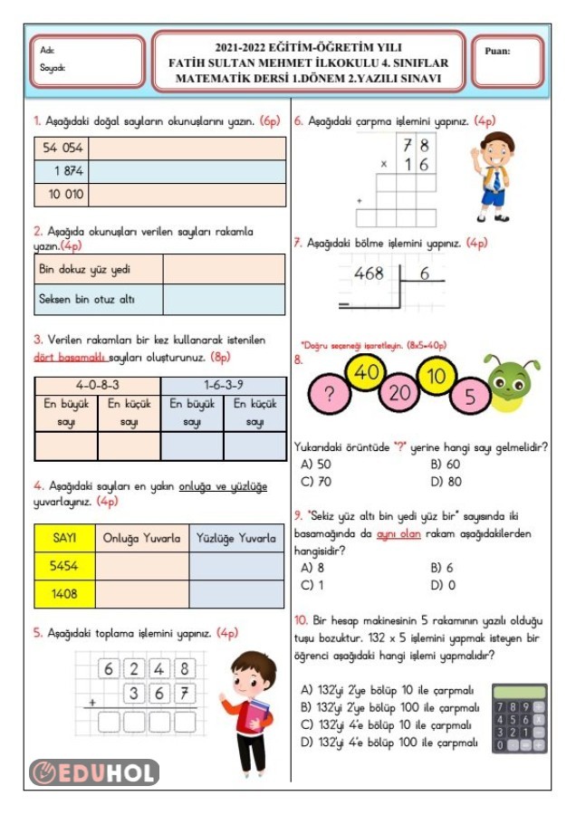 ulusal ajans 4. Sınıf Matematik Kesirlerde Toplama ve Çıkarma İşlemi ...