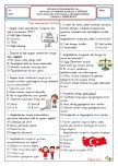 4. Sınıf İnsan Hakları 2. Dönem 2. Yazılı Soruları Word