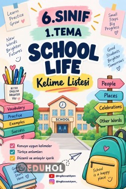 6.Sınıf Maarif İngilizce | 1.Tema School Life Kelimeleri