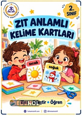 ZIT ANLAMLI KELİME KARTLARI