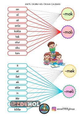 M SESİ FİİLLER (EYLEMLER ) HECE BİRLEŞTİRME ÇALIŞMASI