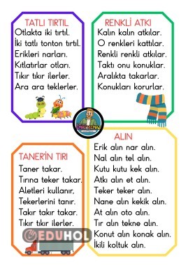 TEKERLEMELER I SESİ. AKICI OKUMA METİNLERİ