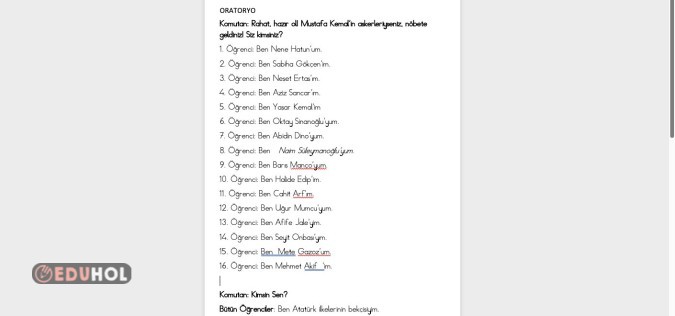 29 Ekim için oratoryo