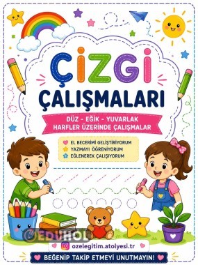 ÇİZGİ ÇALIŞMALARI KARMA 8 SAYFA