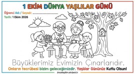 1 Ekim Dünya Yaşlılar Günü boyama sayfası