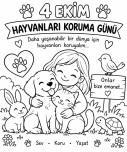 HAYVANLARI KORUMA GÜNÜ BOYAMA SAYFASI