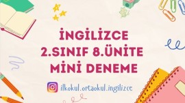 2.SINIF 8.ÜNİTE MİNİ DENEME